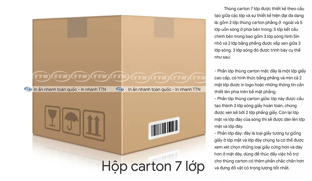 thùng carton 7 lớp - in nhanh ttn