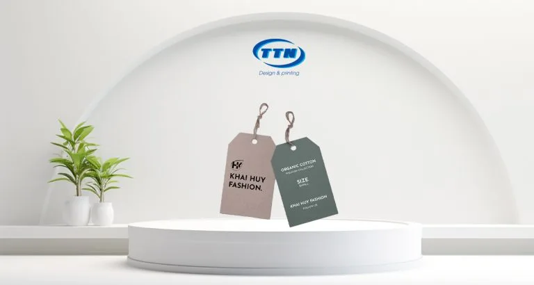 In Thẻ bài, Tag Giấy, Mác treo quần áo theo yêu cầu 8 Mẫu mác treo quần áo in màu và đục lỗ