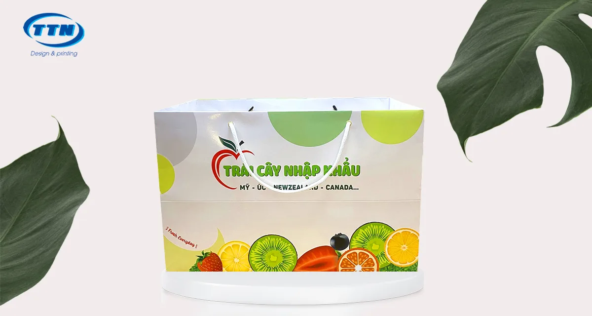 Túi giấy Ivory đựng hoa quả nhập khẩu