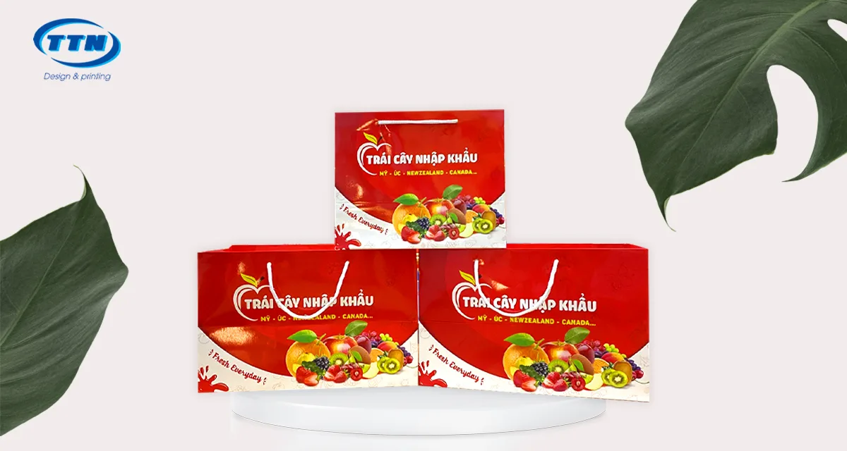 Túi giấy Ivory đựng trái cây thông dụng