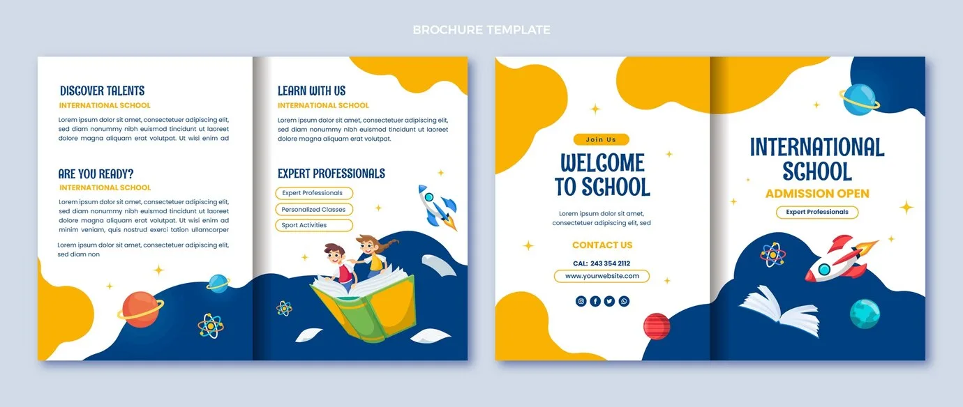 flat design minimal international school template 23 2149285776