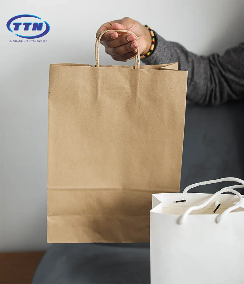 Túi giấy Kraft quen thuộc, được nhiều doanh nghiệp sử dụng phổ biến.
