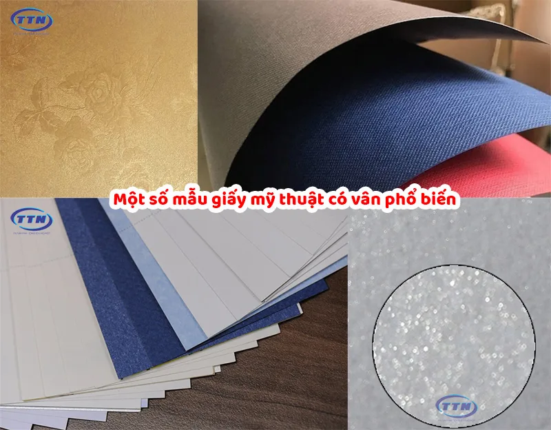 In Catalogue giấy mỹ thuật có vân với một số loại phổ biến.