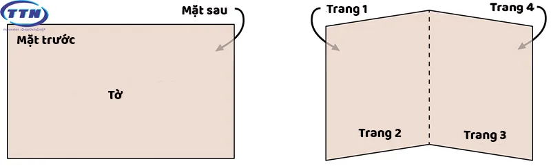 Tờ và Trang là hai khái niệm thường dùng trong in Catalogue bìa cứng.