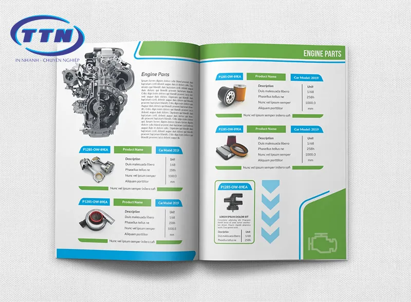 Mẫu Catalogue giới thiệu động cơ ô tô rõ ràng, đẹp ấn tượng.