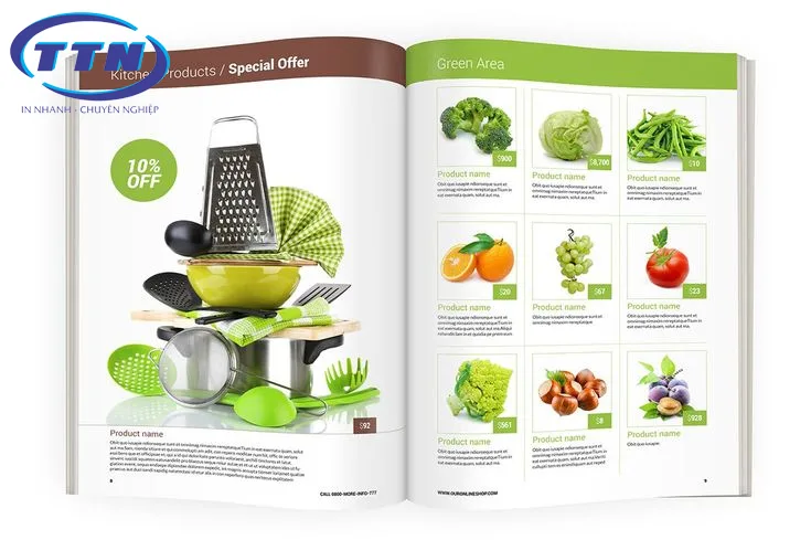 Dịch vụ thiết kế và In Catalogue sản phẩm trọn gói tại In Nhanh TTN theo yêu cầu khách hàng.