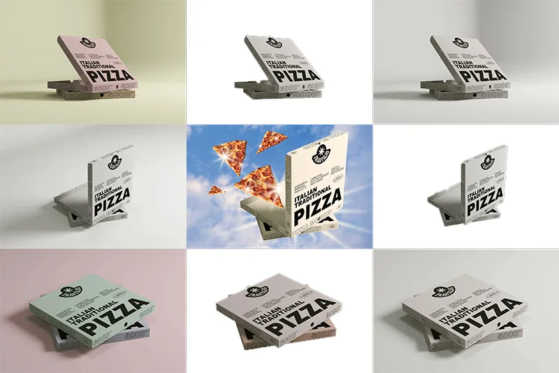 Mẫu hộp Pizza theo yêu cầu có thiết kế tùy chỉnh linh hoạt đáp ứng yêu cầu khách hàng và phù hợp sản phẩm.