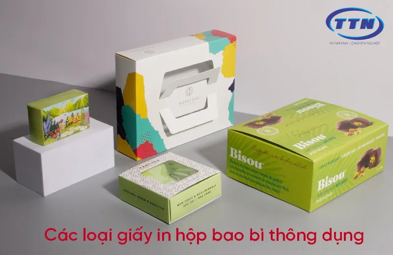 Chất liệu giấy in hộp bao bì phổ biến.