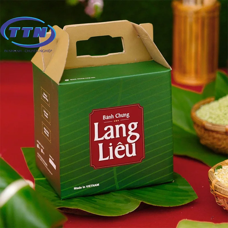 Mẫu hộp giấy bao bì bánh đẹp, lịch sự, bắt mắt.