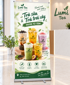 in standee chân cuốn nhôm cao cấp lấy ngay tại In Nhanh TTN